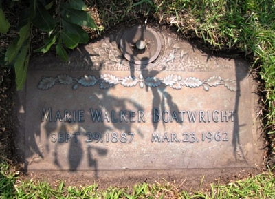 Marie Walker Boatwright Gravestone