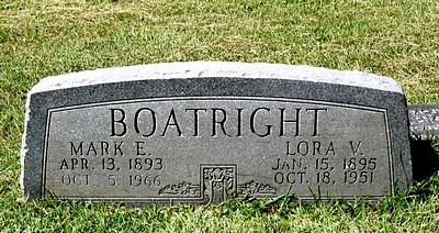 Mark Evander and Lora Vesta Neal Boatwright Gravestone