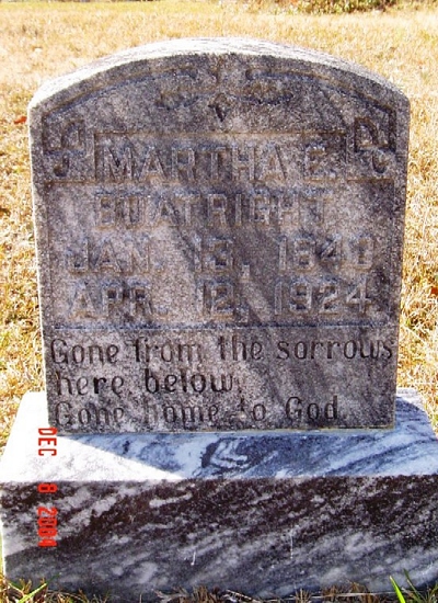 Martha E. Boatright Gravestone