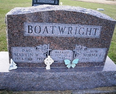 Marvin Wilber Boatwright Gravestone: