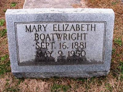 Mary Elizabeth Hennecy Boatwright Gravestone