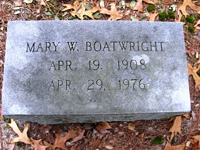 Mary Isabel Watts Boatwright Gravestone