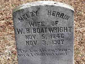 Amelzy Herrin Boatwright Gravestone