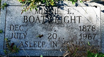 Minnie Evelyn Sweazea Boatwright Marker
