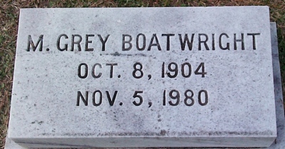 Mordaunt Grey Boatwright Gravestone