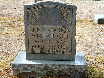 Edna Marion Boatwright Gravestone: