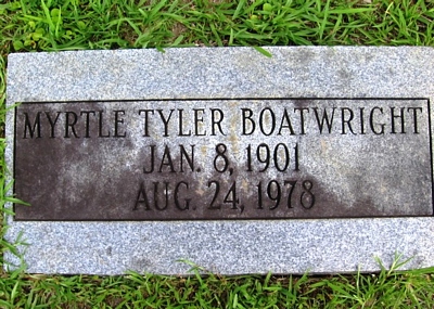 Myrtle Tyler Boatwright Gravestone: