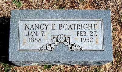 Nancy Evelyn Boatright Marker in Elmwood Cemetery