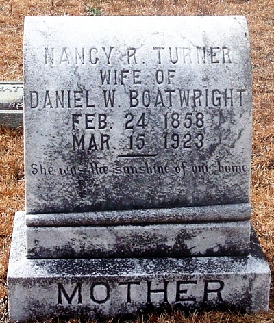 Nancy Rebecca Turner Boatright Gravestone