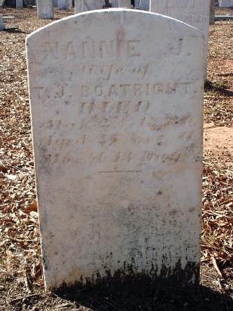 Nancy Jane Williams Boatright Gravestone - Sharon Presbyterian Church Cemetery