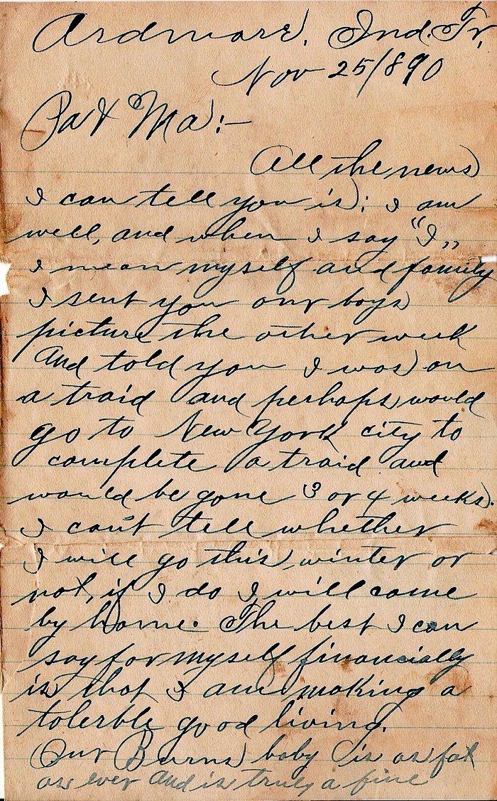 Napolean Jerome Boatwright Letter