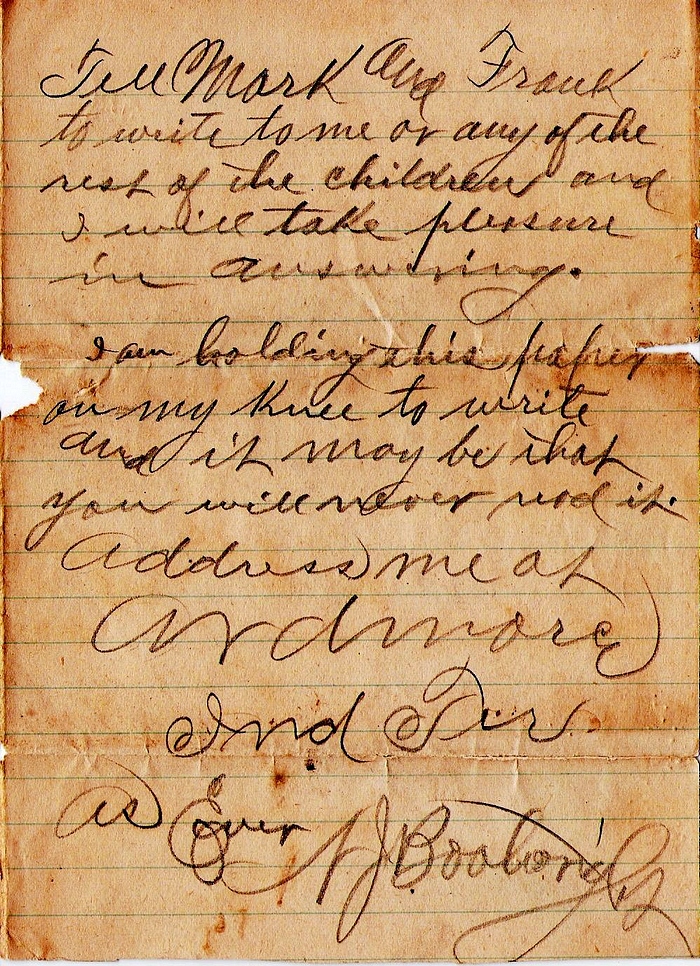 Napolean Jerome Boatwright Letter