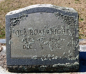 Ola Smith Boatwright Gravestone