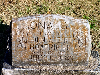 Ona Grace Boatright Gravestone