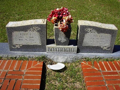 Oscar and Alice Mae Carter Boatright Gravestone