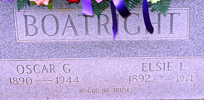 Oscar Gaines and Elsie L. Boatright Gravestone