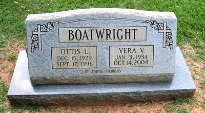 Ottis Levi and Vera Violet Laney Boatwright Gravestone