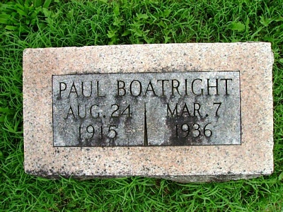 Paul Irvin Boatright Gravestone