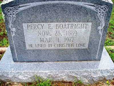 Percy Elmer Boatright Gravestone