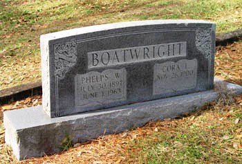 Phelps Wilson and Cora L. Boatwright Gravestone