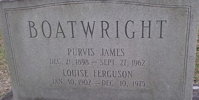 Purvis James and Estella Louise Ferguson Boatwright Gravestone