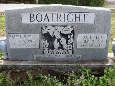 Ralph Robert and Rosie Lee Lovell Boatright Gravestone