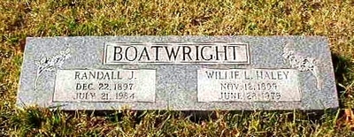 Randall Jacob and Willie Lee Haley Boatwright Marker