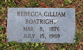 Rebecca Gilliam Boatright Gravestone