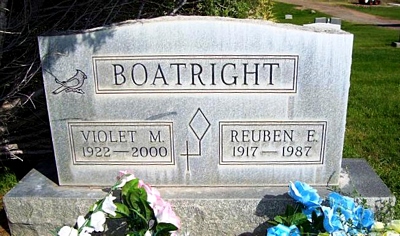 Reuben Earl and Violet Bertram Boatright Gravestone
