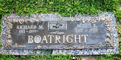 Richard McLaury and Agnes Lorraine Copple Boatright Gravestone