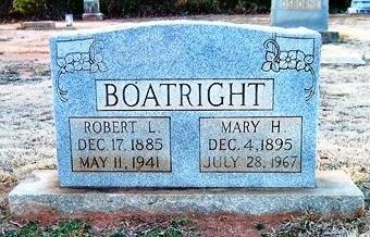 Robert Lee and Mary Agnes Heffner Boatwright Gravestone