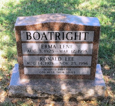 Ronald Lee and Erma Lene W. Boatright Gravestone