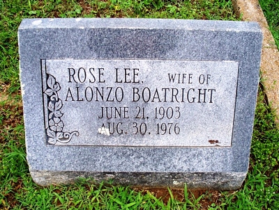 Rosa Lee Hinton Boatright Gravestone