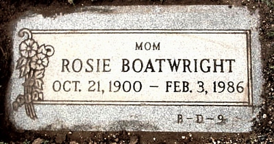 Rosie Edgar Boatwright Gravestone