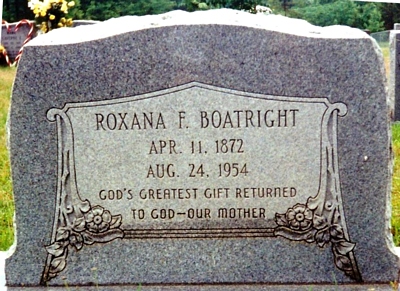 Roxana Foster Boatright Gravestone
