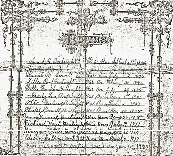 Samuel Richard Boatright Bible Page