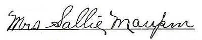 Sallie Boatright Maupin Signature: