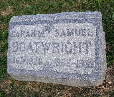 Samuel and Sarah Mariah Bradley Boatwright Gravestone: