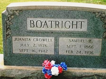 Samuel Richard Boatright and Waunetta Mims Crowell Gravestone