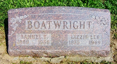 Samuel Thomas and Elizabeth Lee Johnson Boatwright Gravestone