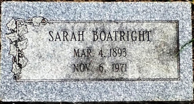 Sarah E. Miracle Boatright Gravestone