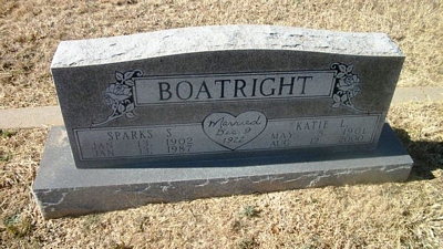 Sparks S. and Katie Leo Tucker Boatright Gravestone