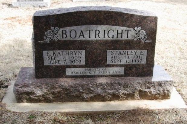 Stanley E. Boatright and Eva Kathryn McNulty Gravestone