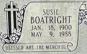 Susie Boatright Gravestone
