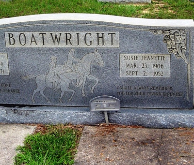 Susie Jeanette Shiraw Boatwright Gravestone