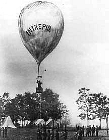 Thaddeus Sobieski Constantine Lowe in his balloon during the Civil War