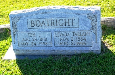 Thomas Jefferson and Lavada Tallant Boatright Gravestone: