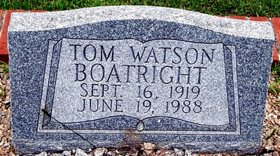 Thomas Watson Boatright Gravestone