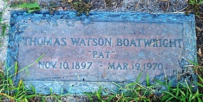 Thomas Watson Boatwright Gravestone