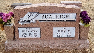 Elvira Wood Boatright Gravestone